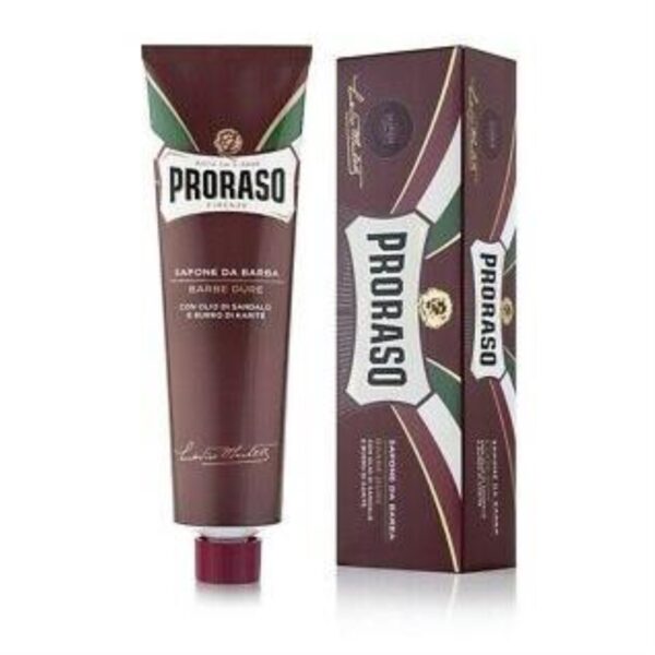 PRORASO SAPONE DA BARBA BARBE DURE TUBO 150ML ROSSO