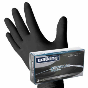 GUANTI NITRILE NERO MIS. M NITROMAX LONG 30CM WALKING CONF.
